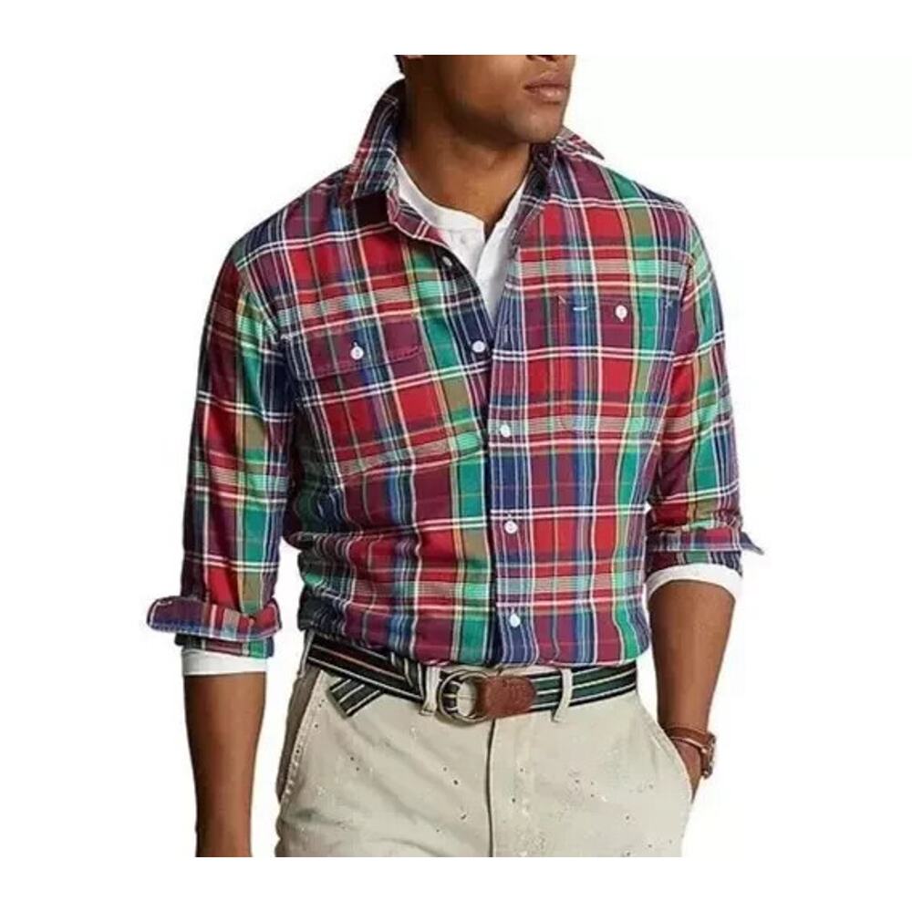 Polo Ralph Lauren Mens S Classic Fit 100% Cotton Shirt Plaid Long Sleeves NWT